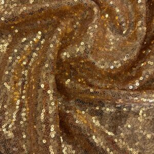 60" Wide Sparkly Glitz Mini Mesh Sequins Beaded Fabric - Gold