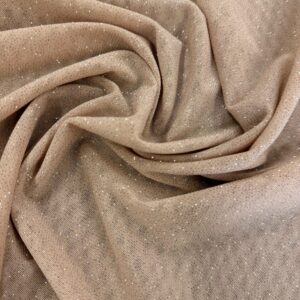 58/60" Wide Glitter Power Mesh Fabric - 95% Polyester 5% Spandex - Champagne