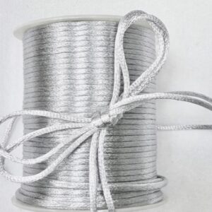 2mm Satin Rat Tail Cord String – 100 Yards Roll - Silver
