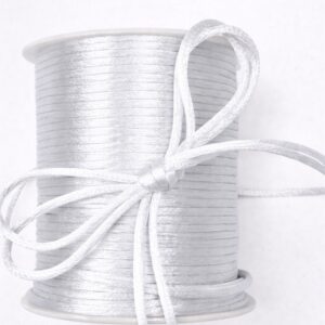 2mm Satin Rat Tail Cord String – 100 Yards Roll - White