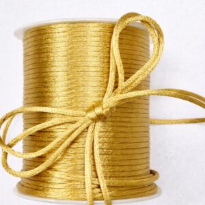 2mm Satin Rat Tail Cord String – 100 Yards Roll - Gold