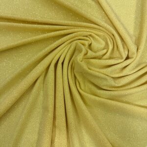58" Wide Glitter ITY Fabric - 95% Polyester 5% Spandex - Yellow
