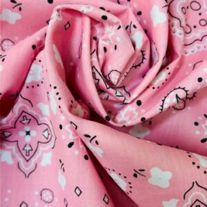 Bandana Print Poly Cotton 58 Inch Wide - Bright Pink