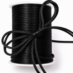 2mm Satin Rat Tail Cord String – 100 Yards Roll - Black
