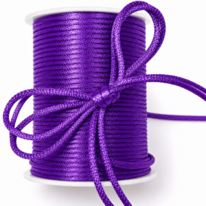 2mm Satin Rat Tail Cord String – 100 Yards Roll - Purple