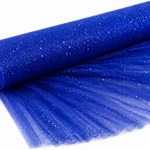 Glitter Tulle Fabric Bolt 54 Inch Wide – 10 Yards Roll - Royal Blue